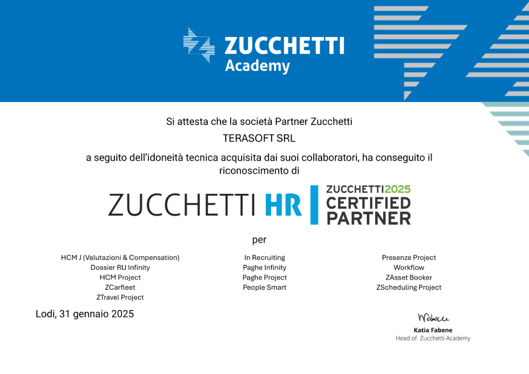 attestato partner certificato zucchetti 2025